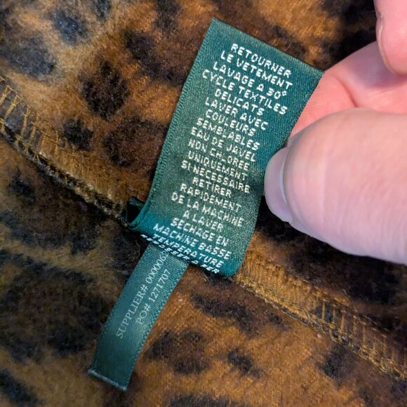 Lauren Active Ralph Lauren Leopard Fleece Jacket Full-Zip Women - Size L - Picture 5 of 11